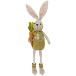 15.5" Tall Charles Bunny in Green Overalls