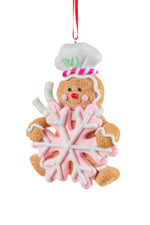 Gingerbread Ornament with Pink Snowflake