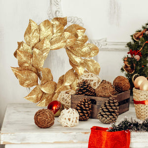 Glitter Gold Wreath 24"