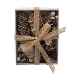 Gold Pinecones table decor box
