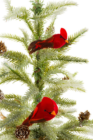 Green Tree with Cardinals  18" height