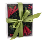 Green Pinecones and Red Accents  Box