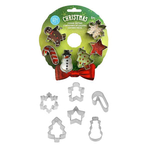 Mini Christmas 6 Pc Cookie Cutter Set On Wreath Card
