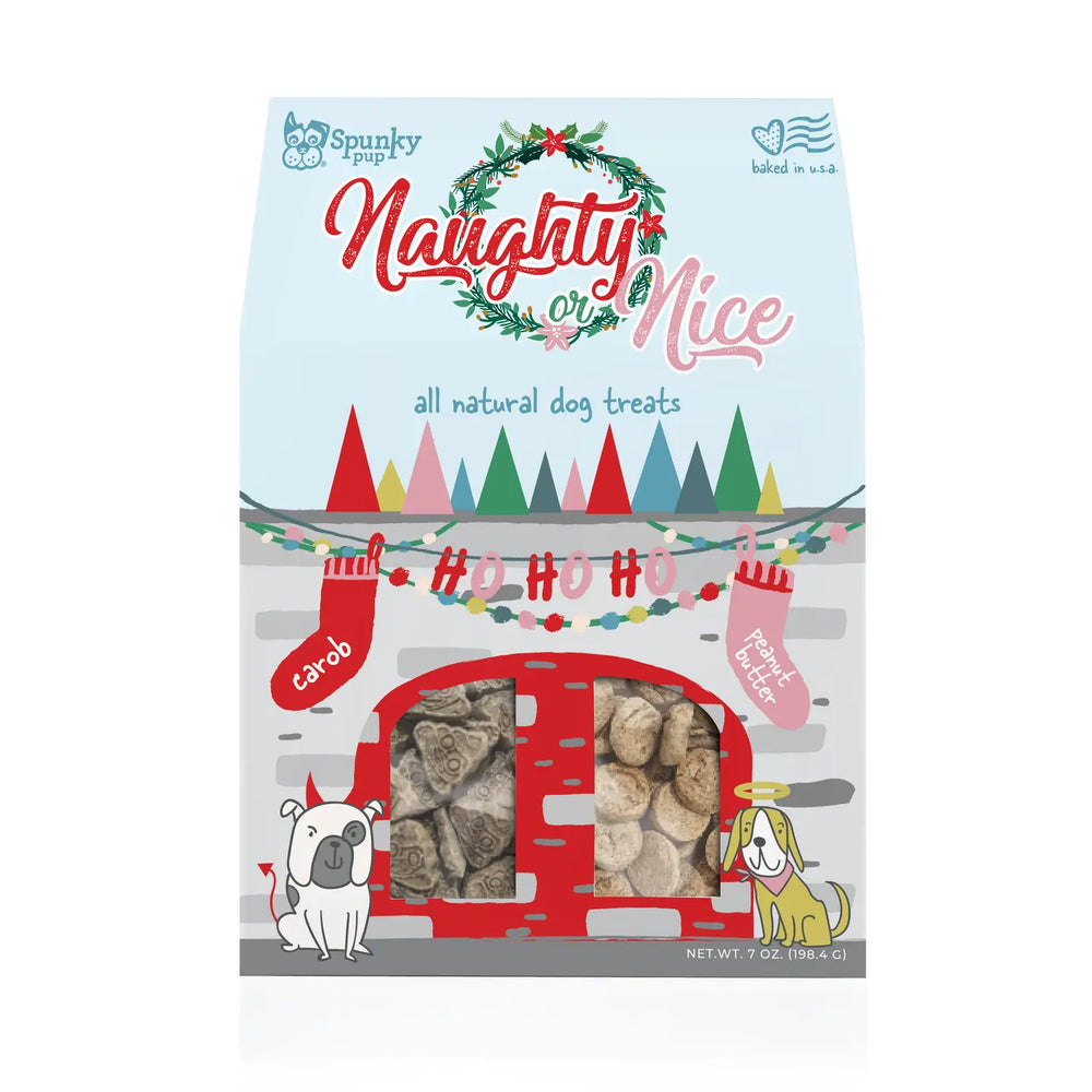 Naughty or Nice, Holiday Dog Treats, Peanut Butter & Carob