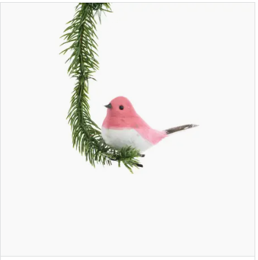 Pink Small Bird Clip Ornament