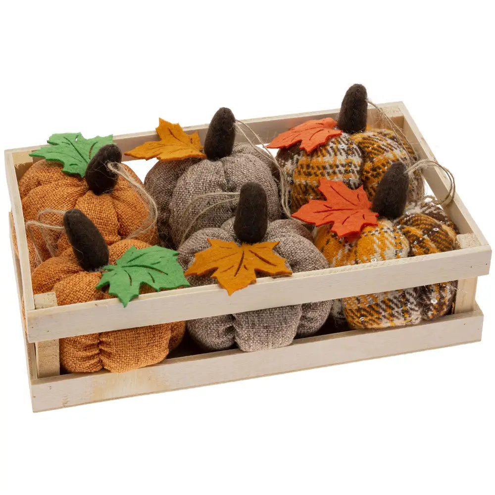 Plush Pumpkin ornaments  in Crate
