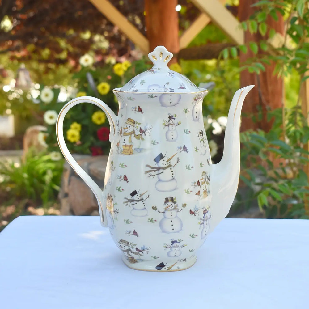 Teapot Christmas Snowman Winter Wonderland
