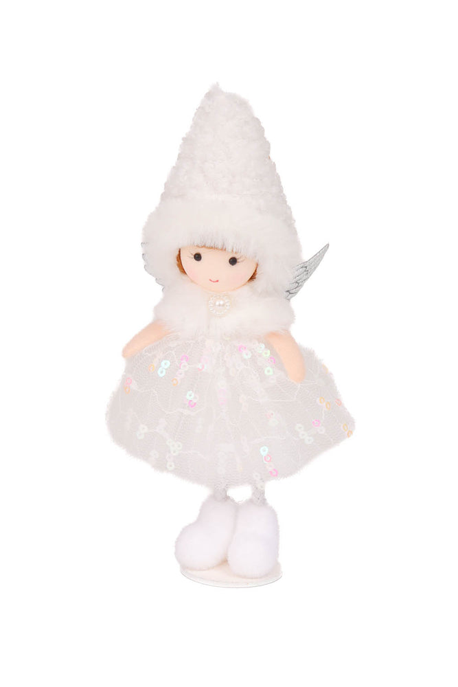 White doll ornament with winter hood