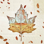 Paper Cocktail Napkins Pack of 20 Autumn Leaf Scene Fall