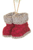 Red Fur Boots with Gray Trim Ornament